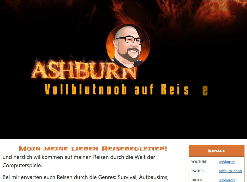 Webseite des Content Creator ashburnlp