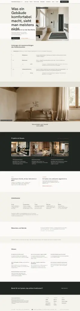 Mobile Ansicht der responsiven SHK-Website für Sanitär, Heizung und Gebäudetechnik